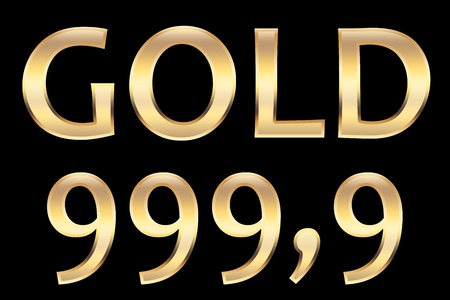 gold 999.9, to indicate the purity of gold.の写真素材