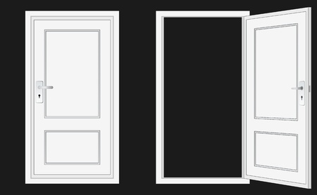 opened and closed door, for conceptual usage.のイラスト素材