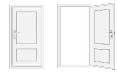 opened and closed door, for conceptual usage.のイラスト素材