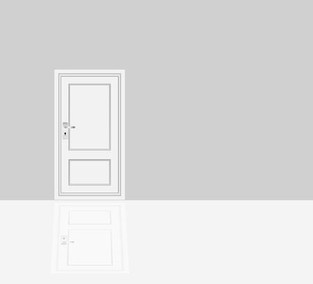 room interiors illustrations of closed door.のイラスト素材