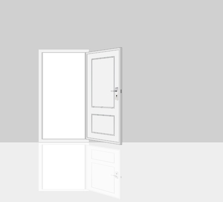 room interiors illustrations of opened door.のイラスト素材