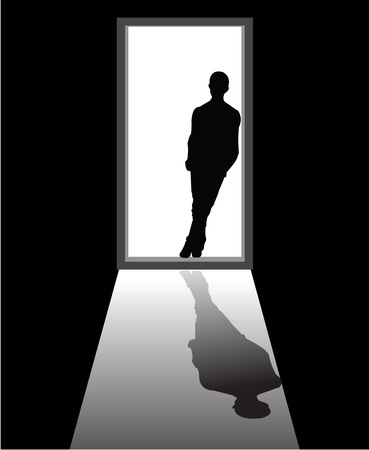 to illustrate a dream boy that appear in front of door.のイラスト素材