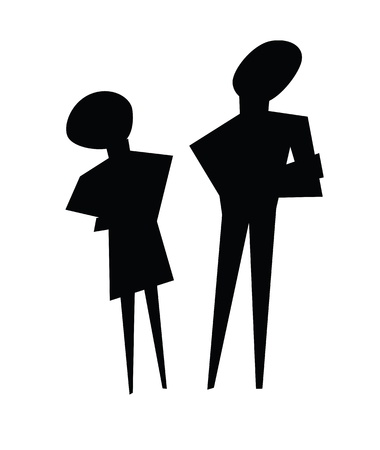 illustrations of couples ignoring each others.のイラスト素材