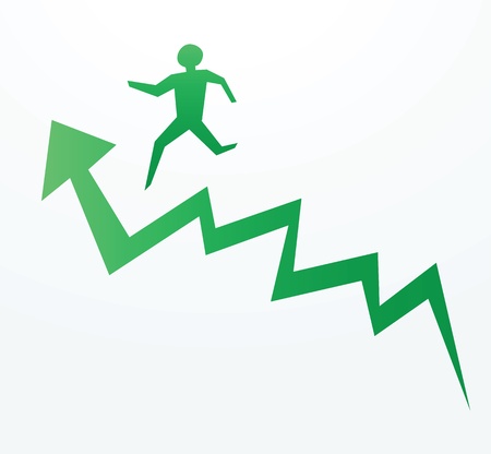 to illustrate of progress of an up trend economy or corporate climb.のイラスト素材