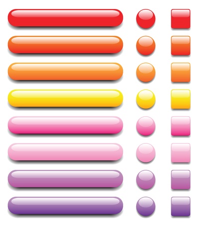 shiny colorful buttons, with dark and light tones, another set with different colour is in my profile.のイラスト素材