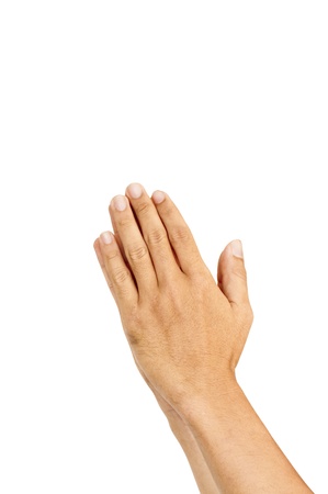 isolated praying hands gesture, with palms together の写真素材