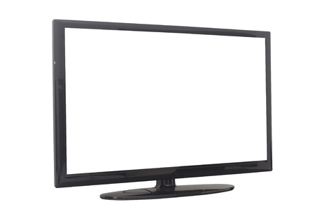 isolated flat screen tv or computer monitorの写真素材