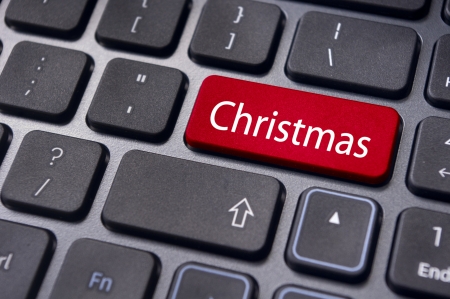 Photo of close up on keyboard pad, for christmas.の写真素材