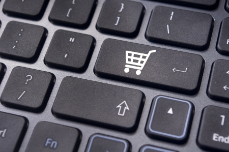 message on keyboard pad, for online shopping concepts.の写真素材