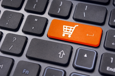 message on keyboard pad, for online shopping concepts.の写真素材