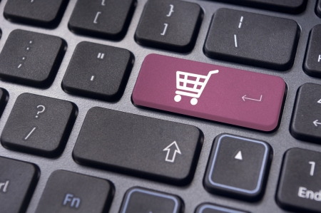 message on keyboard pad, for online shopping concepts.の写真素材