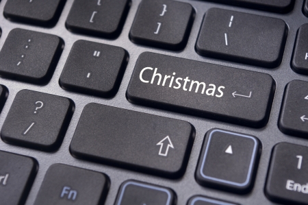 Photo of close up on keyboard pad, for christmas concepts.の写真素材
