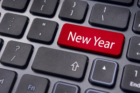 Photo of close up on keyboard pad, for new year greetings and concepts.の写真素材