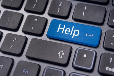 keyboard message with online supports or help concepts.の写真素材