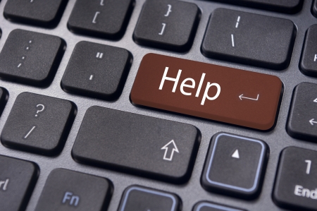 keyboard message with online supports or help concepts.の写真素材