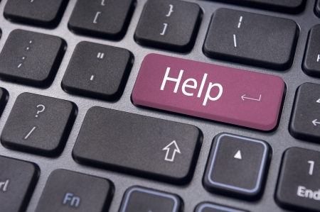 keyboard message with online supports or help concepts.の写真素材