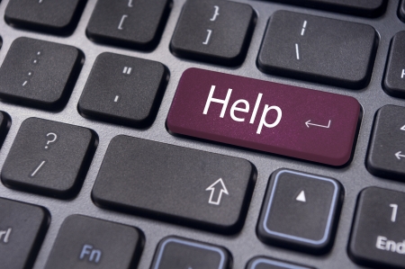 keyboard message with online supports or help concepts.の写真素材