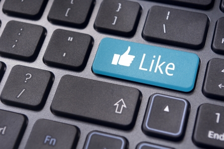 A like message on enter keyboard for social media concepts.の写真素材