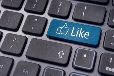A like message on enter keyboard for social media concepts.の写真素材
