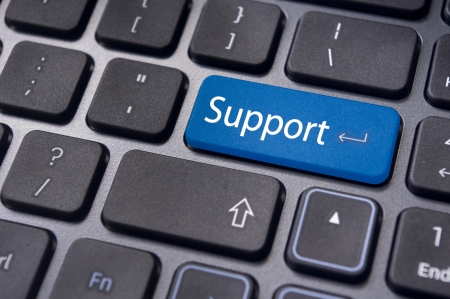 message on keyboard enter key, for online support concepts.の写真素材