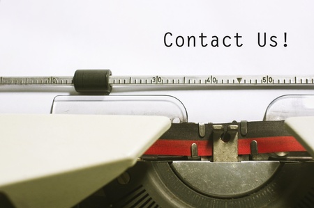 contact us concepts, with message on typewriter paper.の写真素材