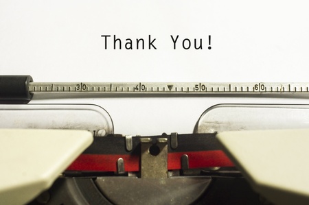 thank you message on typewriter paper, for appreciation concepts.の写真素材