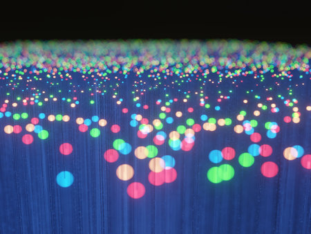3d render of fibre optic close up for communication concept.