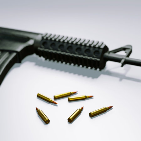 3d render of isolated assault rifle M4 carbine for gun control