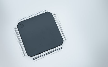 3d render of microchip or semiconductor chip, for computing.の写真素材