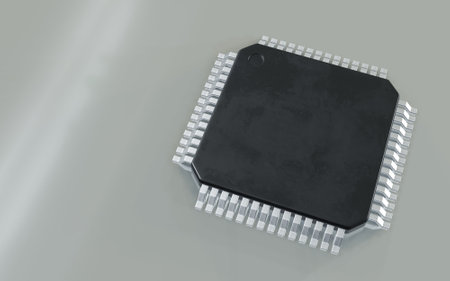 3d render of microchip or semiconductor chip, for computing.の写真素材