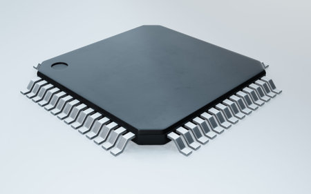 3d render of microchip or semiconductor chip, for computing.の写真素材