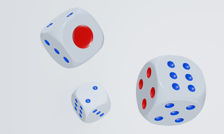 3d render of isolated dice for casino or gambling concept.の写真素材