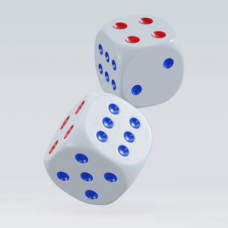 3d render of isolated dice for casino or gambling concept.の写真素材