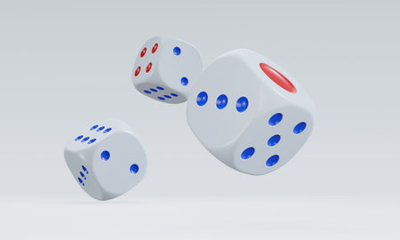 3d render of isolated dice for casino or gambling concept.の写真素材