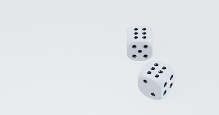 3d render of isolated dice for casino or gambling concept.