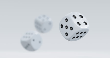 3d render of isolated dice for casino or gambling concept.の写真素材