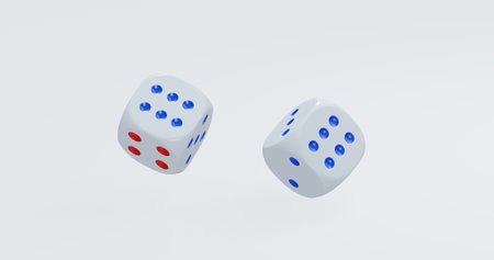 3d render of isolated dice for casino or gambling concept.