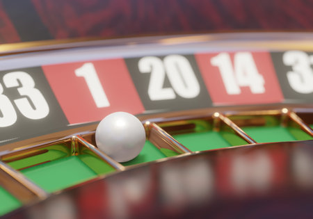 3d render of casino roulette wheel for gamble concept, gambling background.の写真素材