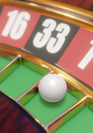 3d render of casino roulette wheel for gamble concept, gambling background.の写真素材