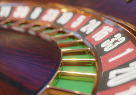 3d render of casino roulette wheel for gamble concept, gambling background.