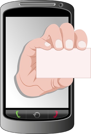 telephone and business cardのイラスト素材