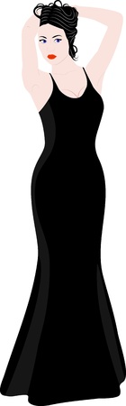 women in black dressのイラスト素材