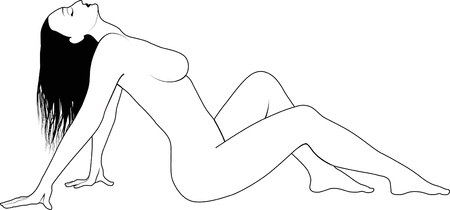 lying naked womanのイラスト素材