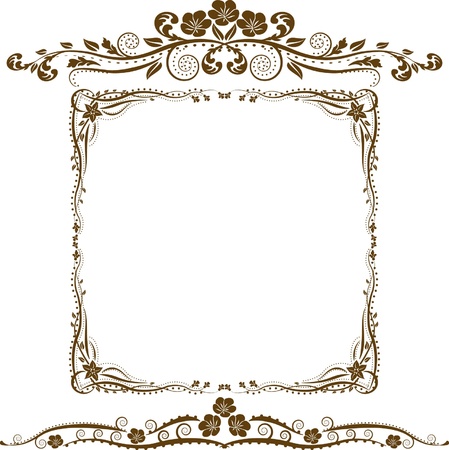 decorative border and ornamentsのイラスト素材