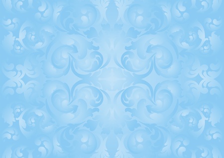 light blue backdrop with floral decorationのイラスト素材