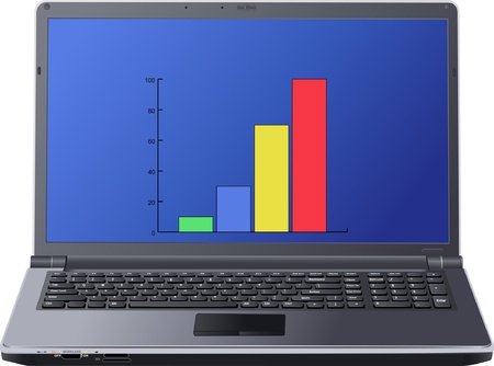 chart on laptop screenのイラスト素材