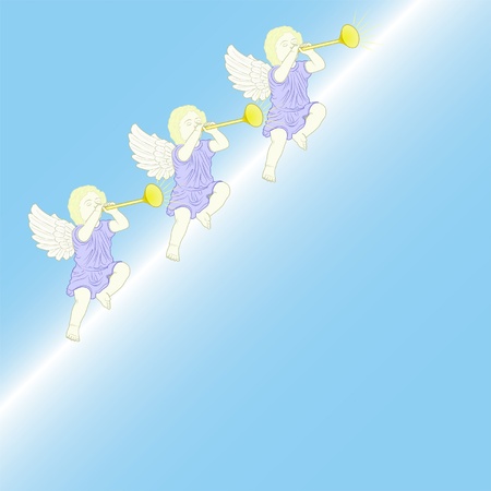 angels played trumpets のイラスト素材