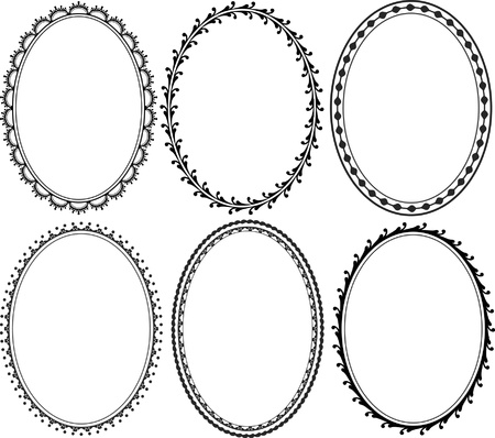 ornate oval bordersのイラスト素材