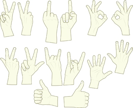 sketching of hand gesturesのイラスト素材