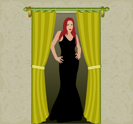 woman in doorwayのイラスト素材